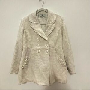 Joie vintage pea coat with bow and button details women’s XL
